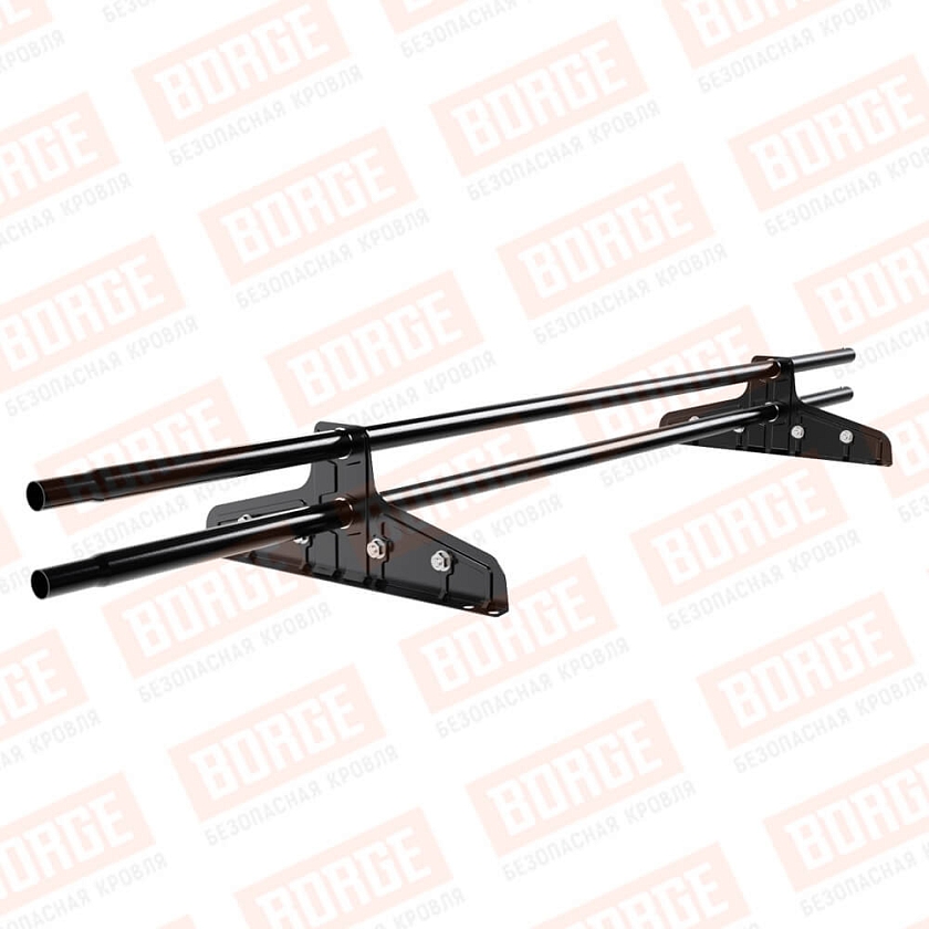 Снегозадержатель трубчатый Русский Рубеж D-25мм, 1,5м, 2 опоры, для фальц. кров., чёрный (RAL 9005)