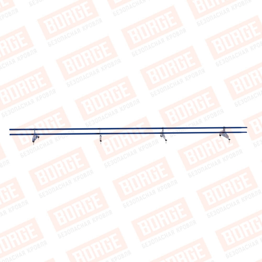 Снегозадержатель трубчатый Русский Рубеж 20х40мм, 3м, 4 опоры, сигнально-синий (RAL 5005)