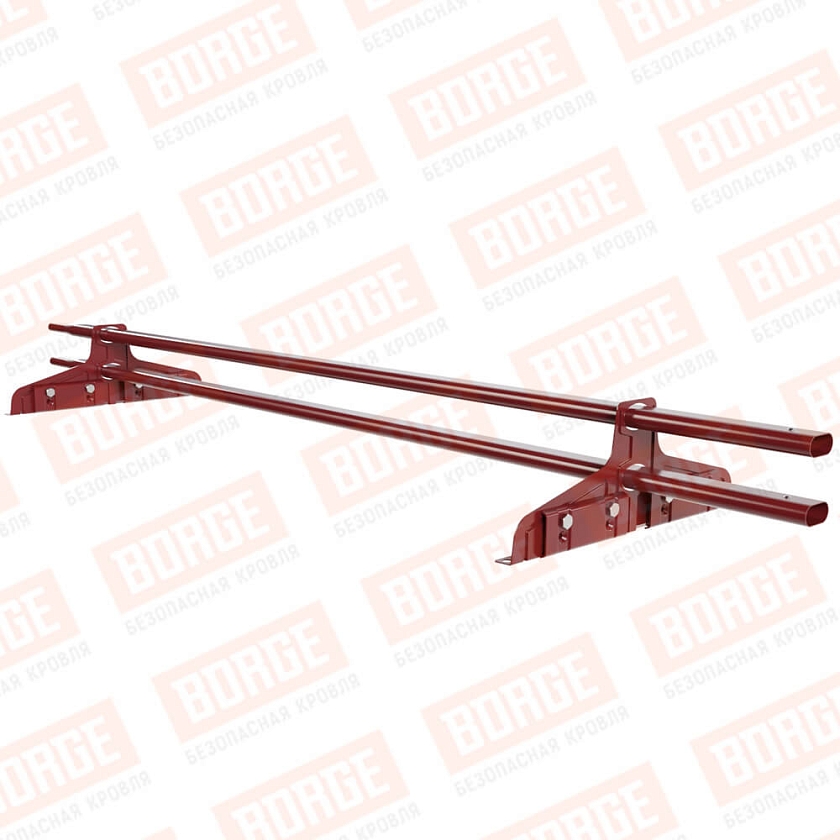Снегозадержатель трубчатый Русский Рубеж 20х40мм, 1,5м, 2 опоры, для фальц. кровли, коричнево-красный (RAL 3011)