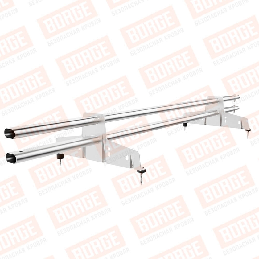 Снегозадержатель трубчатый Русский Рубеж 25х45мм, 1,5м, 2 опоры, цинк