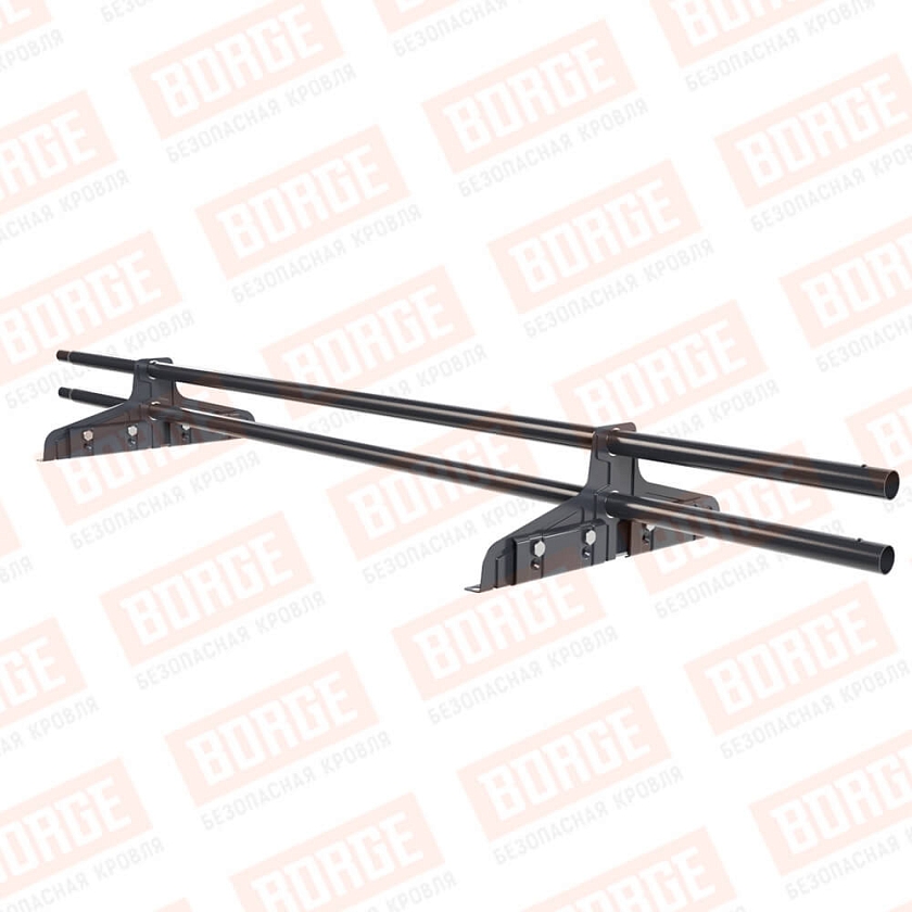 Снегозадержатель трубчатый Русский Рубеж D-25мм, 1,5м, 2 опоры, для фальц. кров., серый графит (RAL 7024)