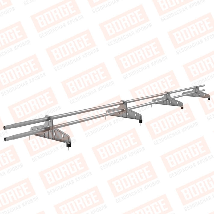 Снегозадержатель трубчатый Русский Рубеж D-25мм, 3м, 4 опоры, сигнально-серый (RAL 7004)