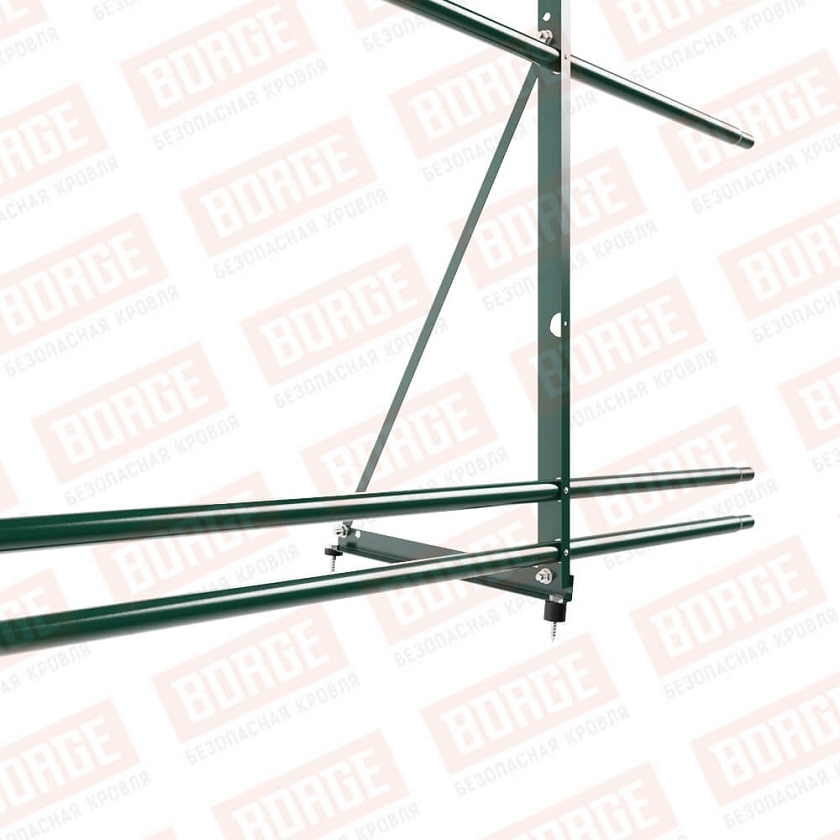 Ограждение декоративное NewLine H-90см, 3м, зеленый мох (RAL 6005), с двумя дополнительными трубами