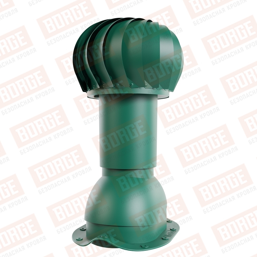 Роторная вентиляция Viotto, для МЧ Монтеррей, d-110мм, h-550мм, неутепленная, зеленый мох (RAL 6005)
