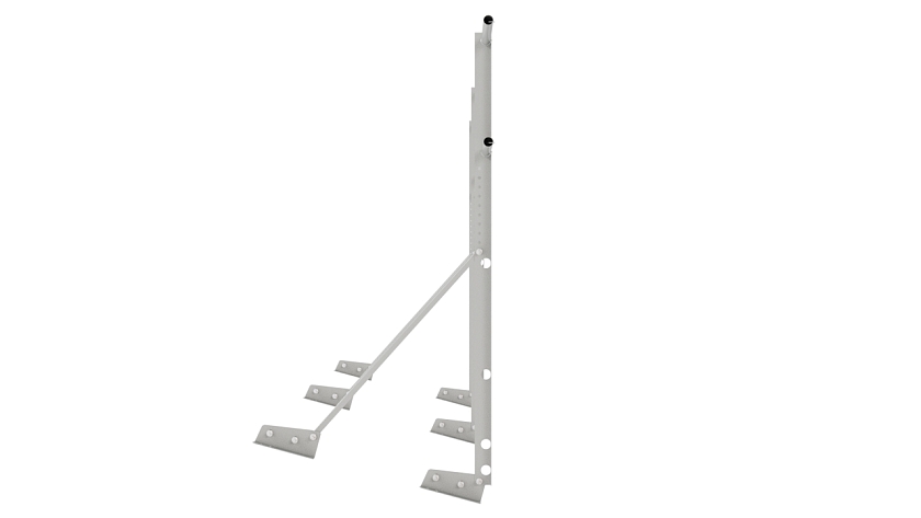 Ограждение кровельное NewLine H-120см, 3м, для фальцевой кровли, бело-алюминиевый (RAL 9006)