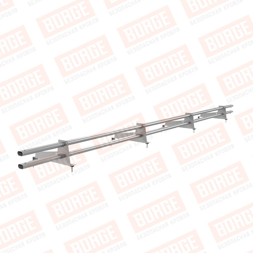 Снегозадержатель трубчатый Русский Рубеж 3м, 4 опоры, для МЧ с выс. ступенькой, сигнально-серый (RAL 7004), 350мм