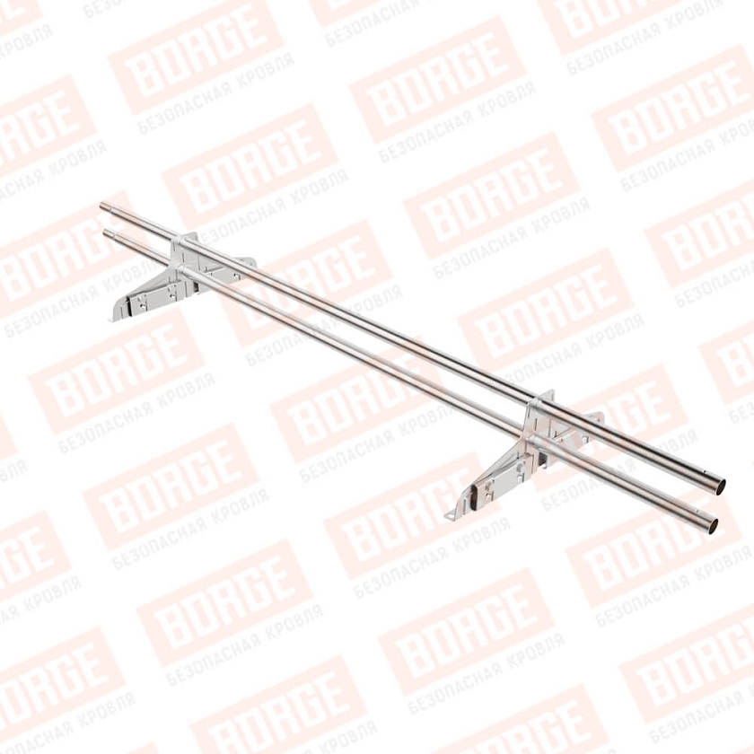 Снегозадержатель трубчатый Русский Рубеж D-25мм, 1,5м, 2 опоры, для фальц. кров., цинк