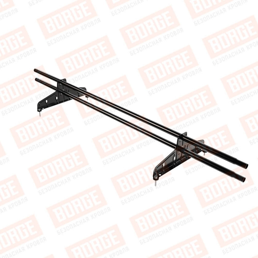 Снегозадержатель трубчатый Русский Рубеж D-25мм, 1,5м, 2 опоры, чёрный (RAL 9005)