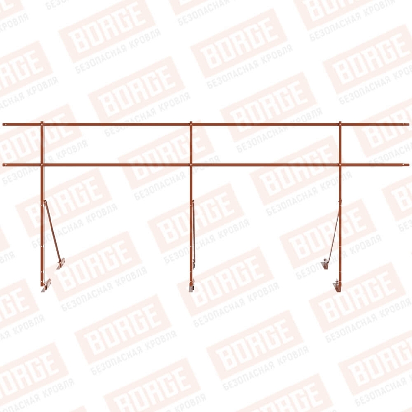 Ограждение декоративное NewLine H-120см, 3м, для фальцевой кровли, терракотовый (RAL 8004)