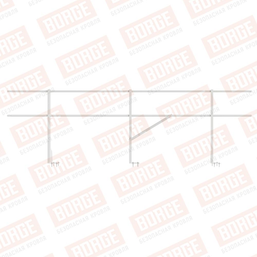 Ограждение плоских кровель NewLine Н-90, 3м, верхнее крепление, сигнально-белый (RAL 9003)