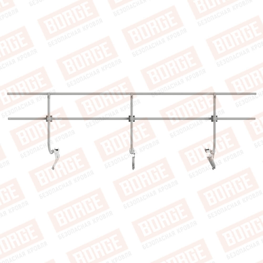 Ограждение кровельное BORGE H-90см, 3м, бело-алюминиевый (RAL 9006)