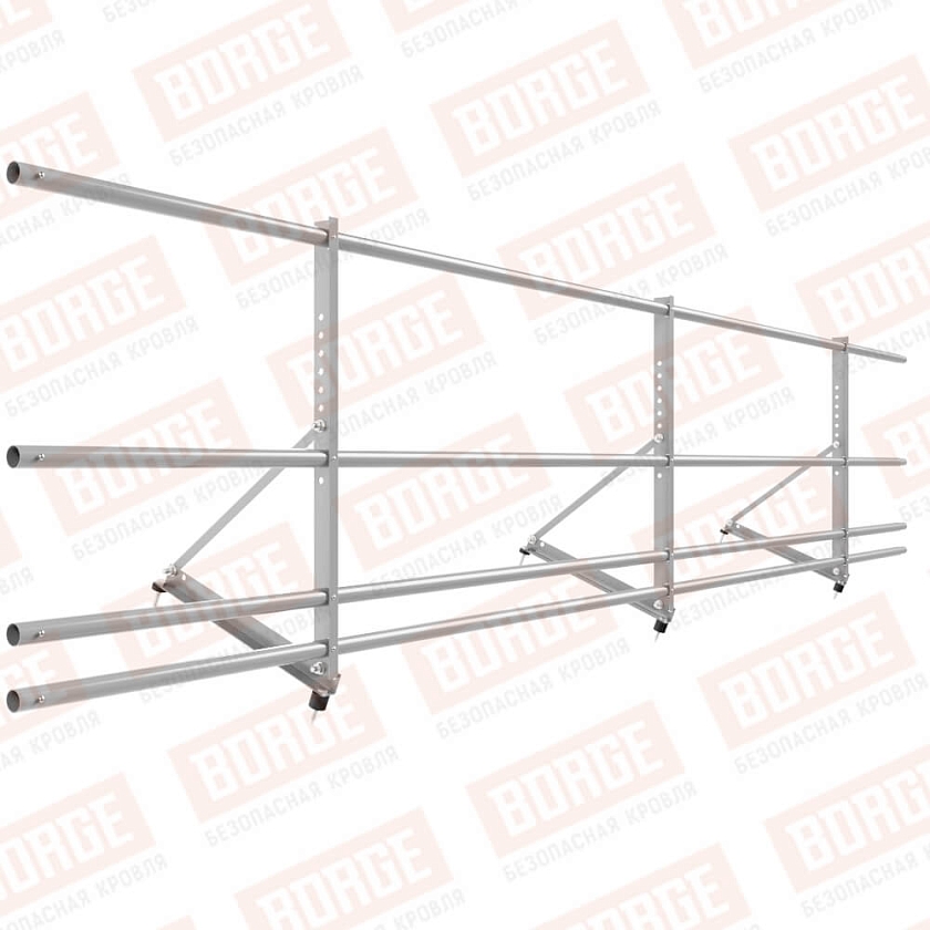 Ограждение декоративное NewLine H-60см, 3м, сигнально-серый (RAL 7004), с двумя доп. трубами