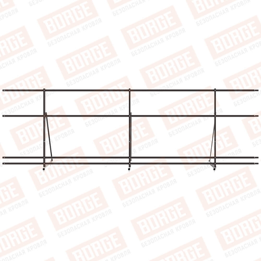 Ограждение декоративное NewLine H-90см, 3м, серо-коричневый (RR 32), с двумя доп. трубами
