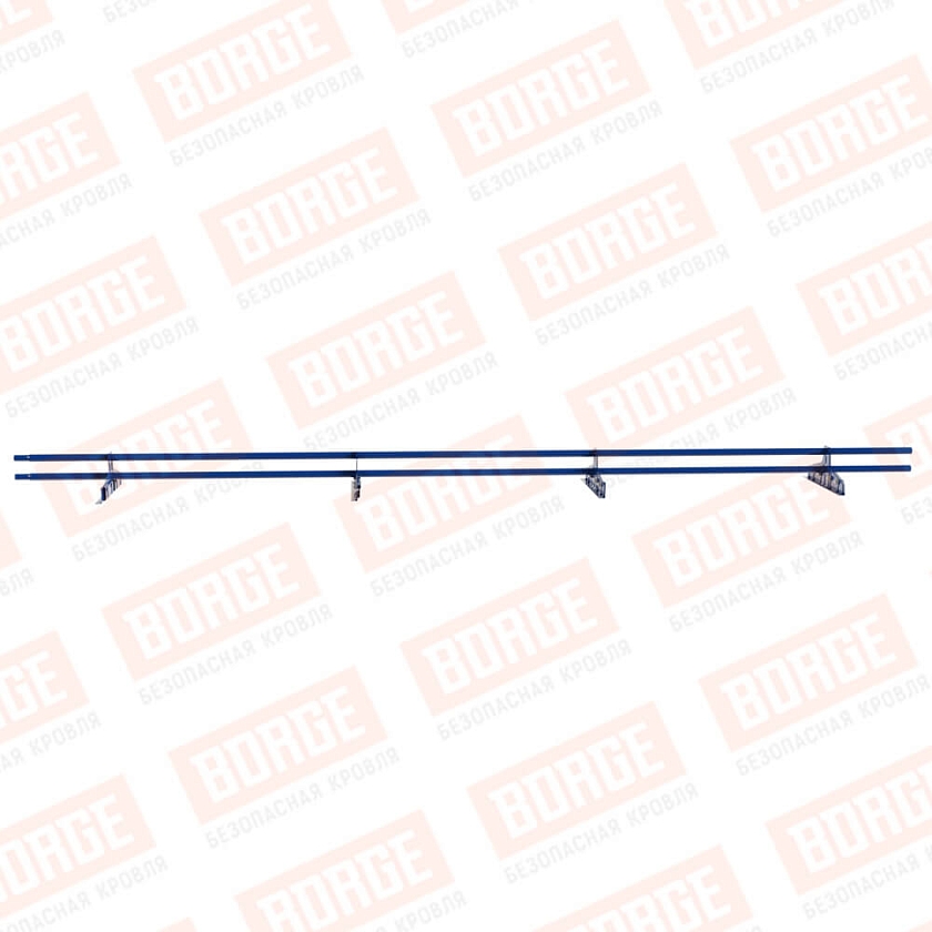 Снегозадержатель трубчатый Русский Рубеж D-25мм, 3м, 4 опоры, для фальц. кровли, сигнально-синий (RAL 5005)