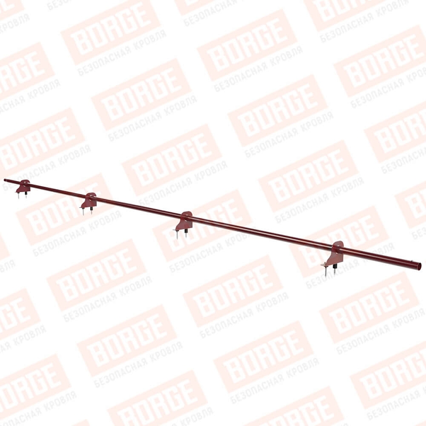 Снегозадержатель однотрубчатый NewLine 3м, D-25мм, 4 опоры, красное вино (RAL 3005)