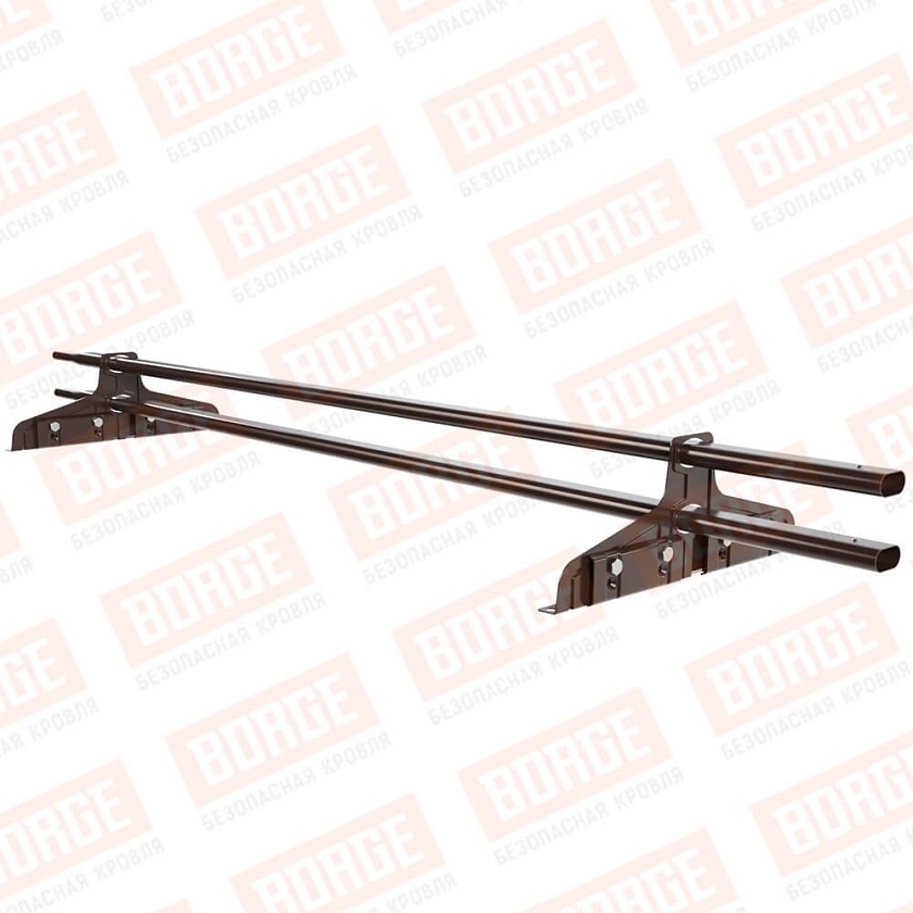 Снегозадержатель трубчатый Русский Рубеж 20х40мм, 1,5м, 2 опоры, для фальц. кровли, окрашенный (NL-807)