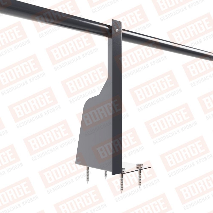 Ограждение плоских кровель Русский Рубеж Н-30, 3м, верхнее крепление, серый графит (RAL 7024)