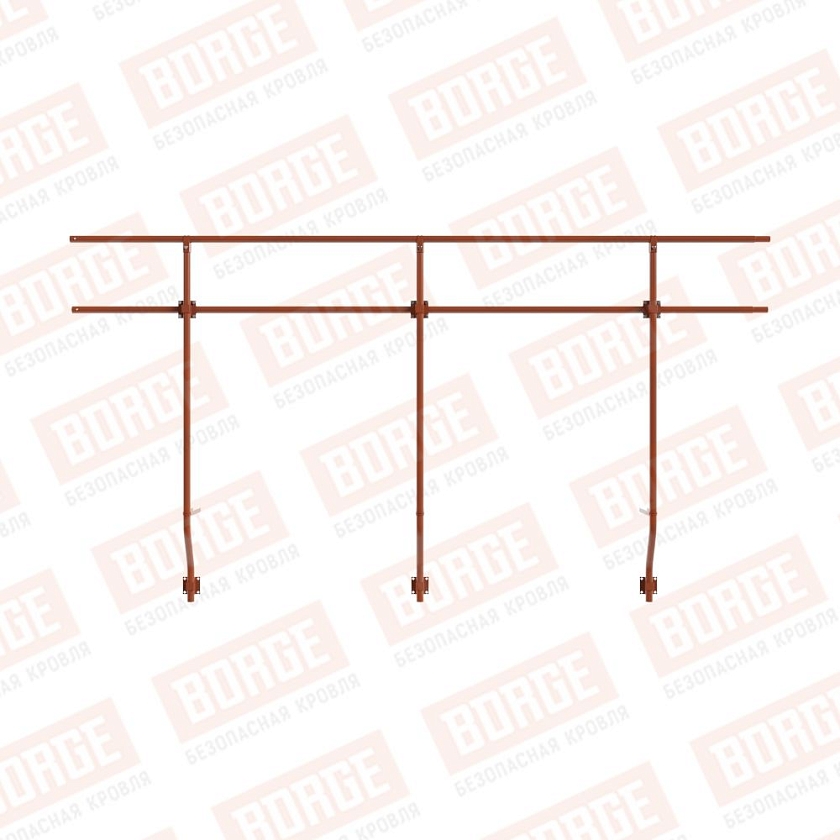 Ограждение парапетное BORGE H-120см, 3м, терракотовый (RAL 8004)