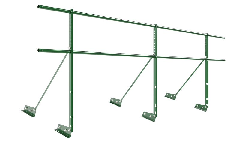 Ограждение кровельное NewLine H-90см, 3м, для фальцевой кровли, лиственно-зеленый (RAL 6002)