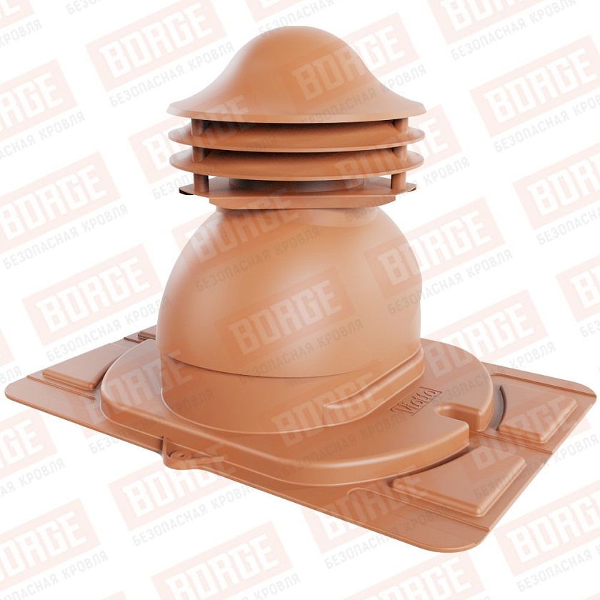 Универсальный выход вентиляции Viotto с универсальным проходным элементом, терракотовый (RAL 8004)