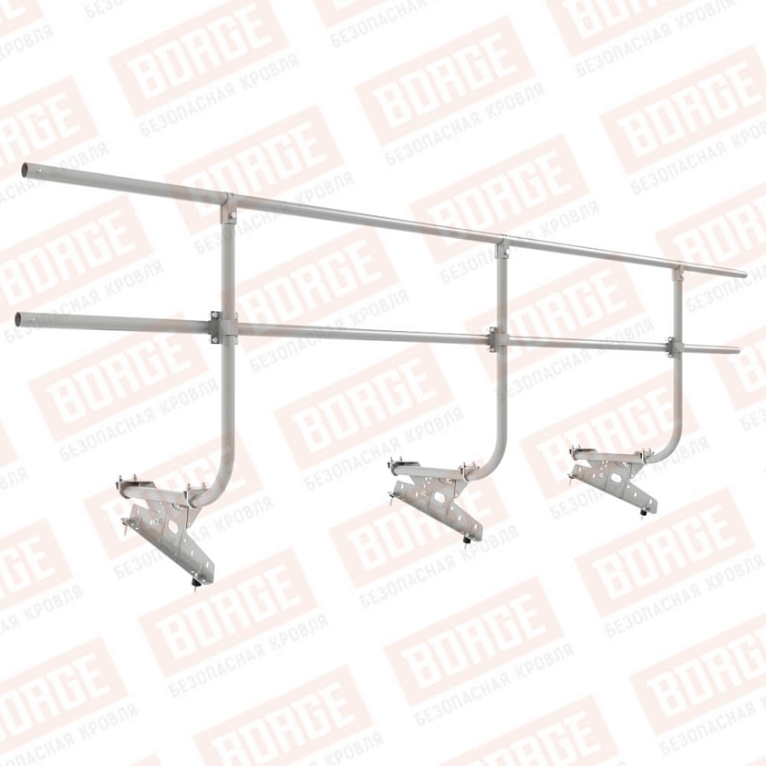 Ограждение кровельное BORGE H-90см, 3м, бело-алюминиевый (RAL 9006)