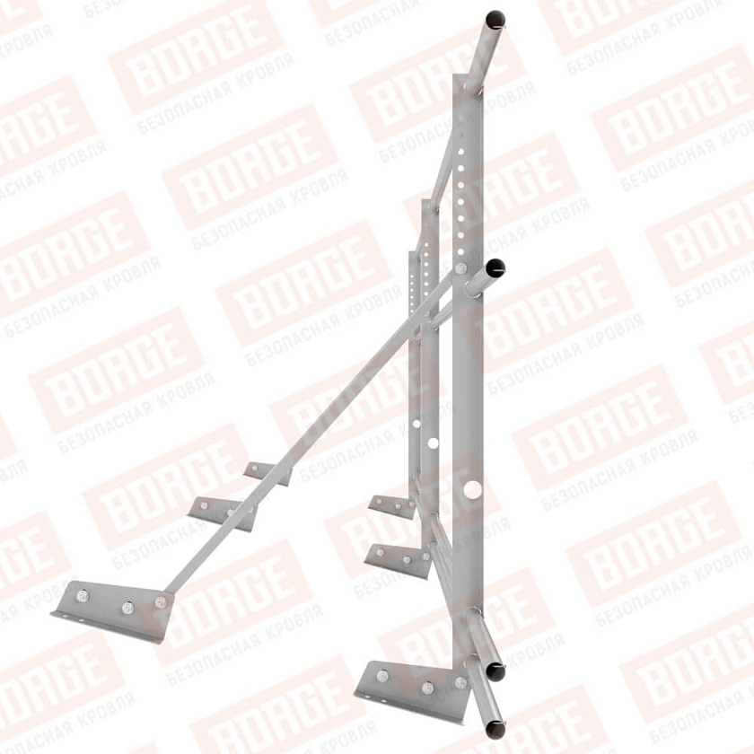 Ограждение декоративное NewLine H-90см, 3м, для фальц. кров., сигнально-серый (RAL 7004), с двумя доп. трубами