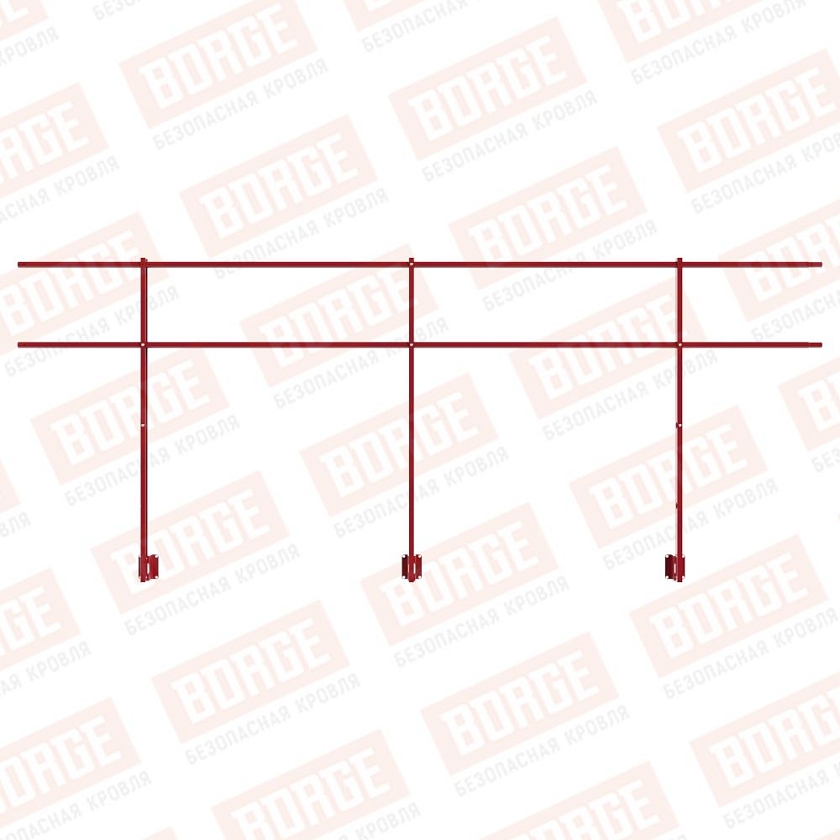 Ограждение парапетное NewLine H-120см, 3м, рубиново-красный (RAL 3003)