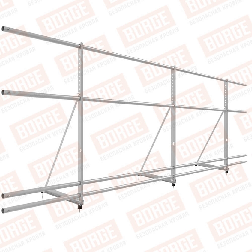 Ограждение декоративное NewLine H-90см, 3м, сигнально-серый (RAL 7004), с двумя доп. трубами