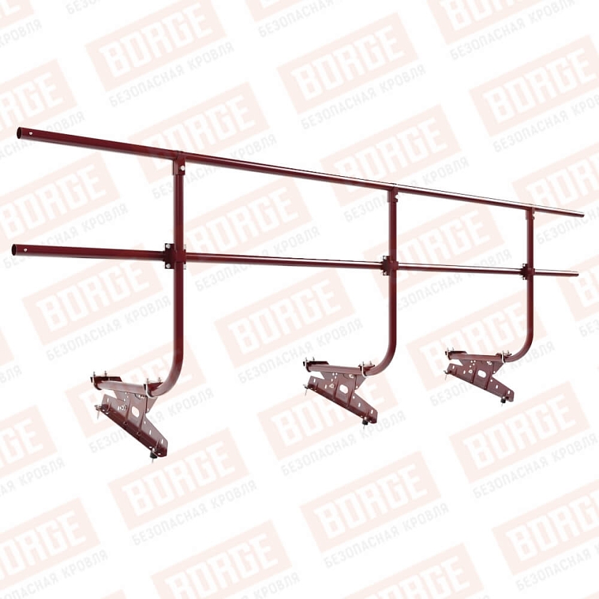 Ограждение кровельное BORGE H-90см, 3м, красное вино (RAL 3005)