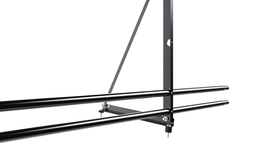 Ограждение кровельное NewLine H-90см, 3м, чёрный (RAL 9005), с двумя доп. трубами