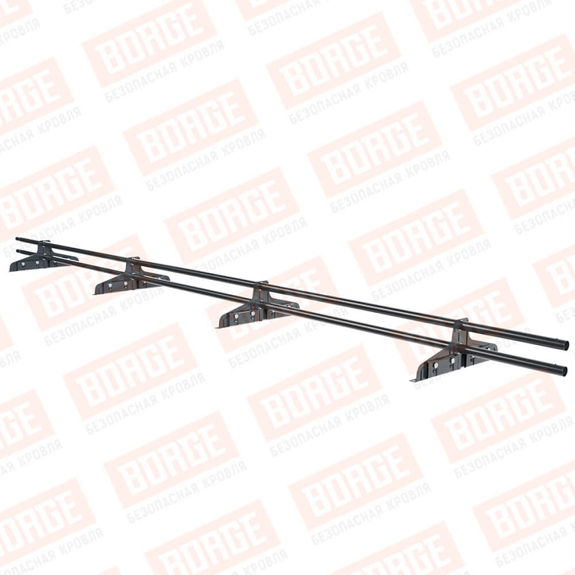 Снегозадержатель трубчатый Русский Рубеж D-25мм, 3м, 4 опоры, для фальц. кровли, антрацитово-серый (RAL 7016)