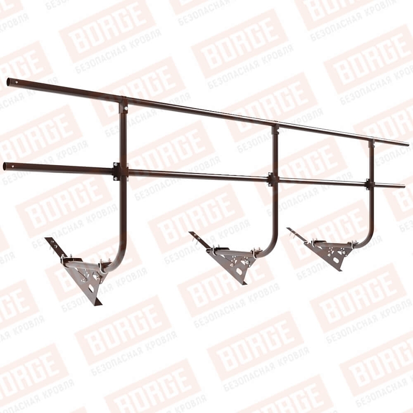 Ограждение кровельное BORGE H-90см, 3м, для композитной черепицы, окрашенный (NL-807)