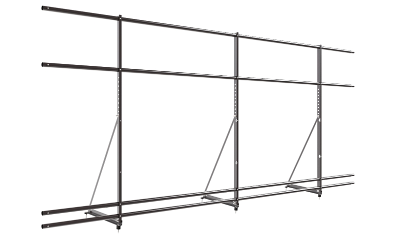 Ограждение кровельное NewLine H-120см, 3м, серо-коричневый (RAL 8019) с двумя доп. трубами