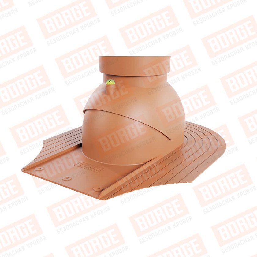 Труба вентиляционная Viotto, для мягкой кровли при монтаже, d-110мм, h-550мм, утепленная, терракотовый (RAL 8004)