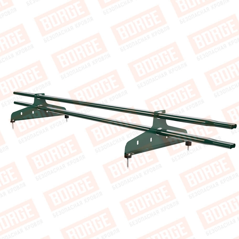 Снегозадержатель трубчатый NewLine 1,5м, 20x40мм, 2 опоры, зеленый мох (RAL 6005)