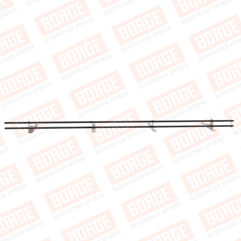 Снегозадержатель трубчатый BORGE 3м, 4 опоры, для композитной черепицы, серый графит (RAL 7024)