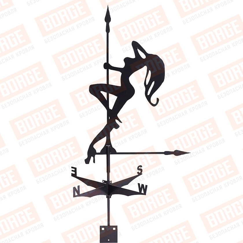 Флюгер BORGE Чертовка, 485х710мм, чёрный (RAL 9005 matt)