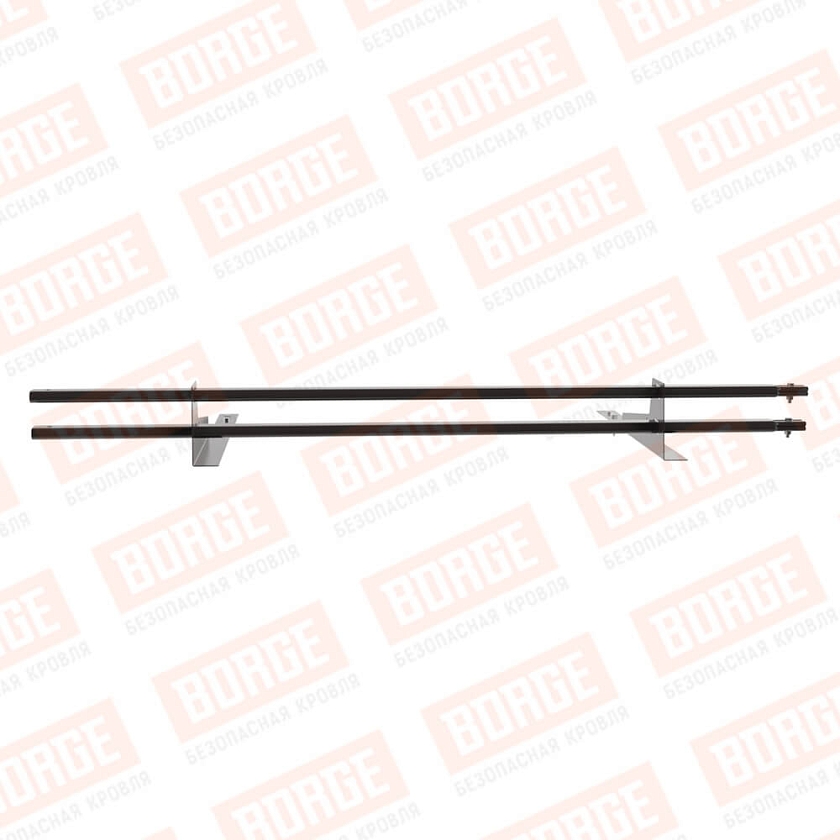 Снегозадержатель трубчатый BORGE 1,5м, 2 опоры, для гибкой черепицы,  серо-коричневый (RR 32)