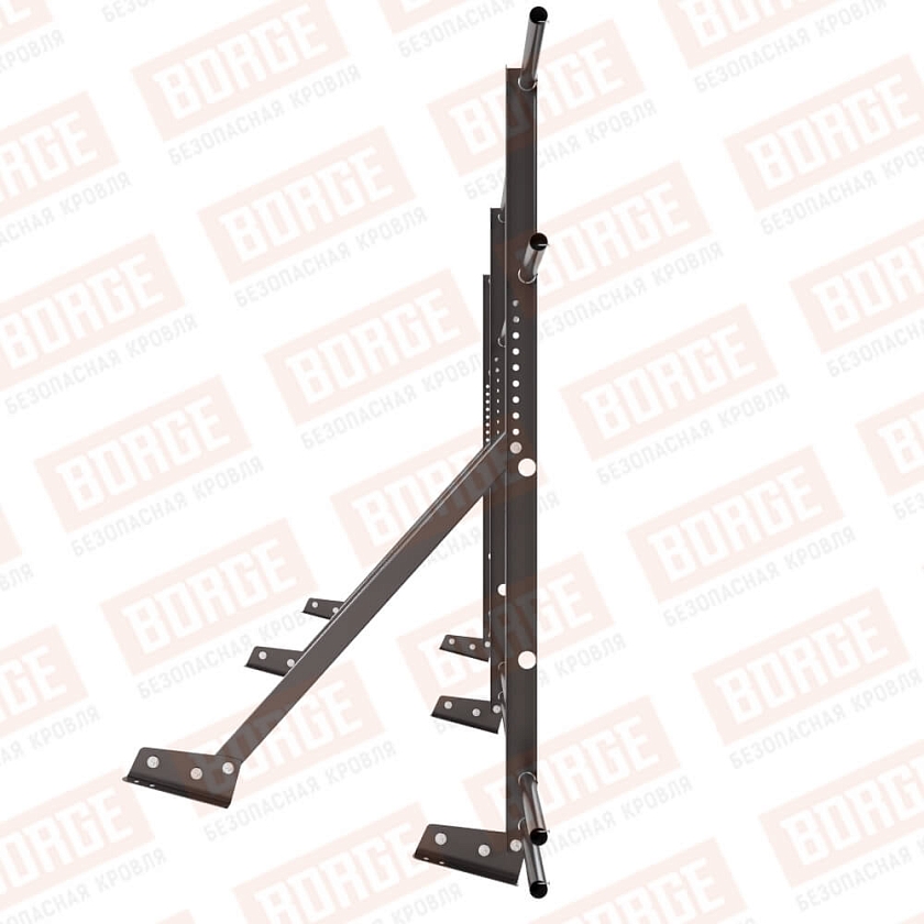 Ограждение кровельное Русский Рубеж H-120см, 3м, для фальцевой кровли, окрашенный (NL-805), с двумя доп. трубами