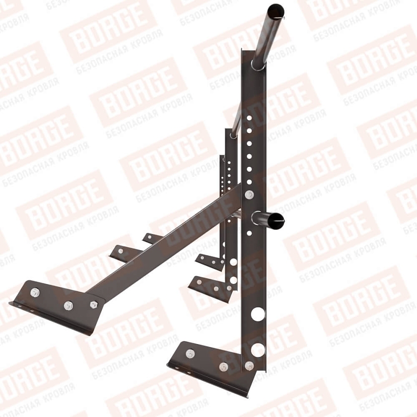 Ограждение кровельное Русский Рубеж H-60см, 3м, для фальцевой кровли, серо-коричневый (RR 32)