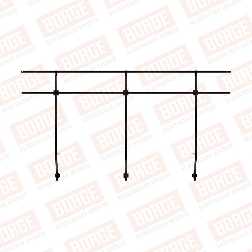 Ограждение парапетное BORGE H-120см, 3м, чёрный (RAL 9005 matt)