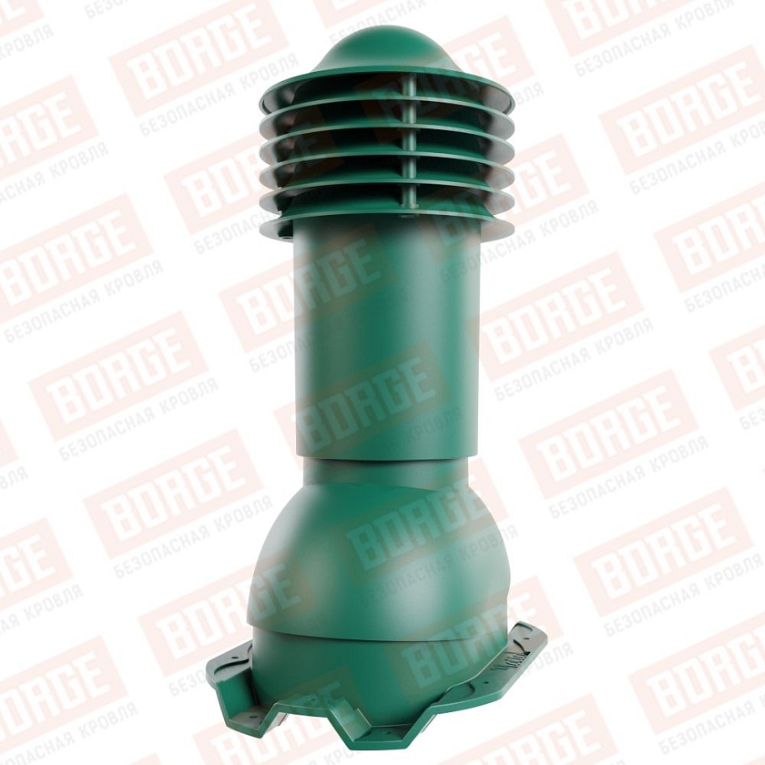 Труба вентиляционная Viotto, для профнастила С21, d-110мм, h-550мм, неутепленная, зеленый мох (RAL 6005)