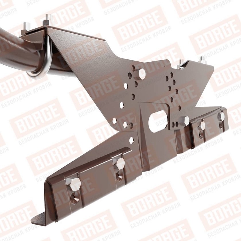 Ограждение кровельное BORGE H-90см, 3м, для фальцевой кровли, коричневый шоколад (RAL 8017)