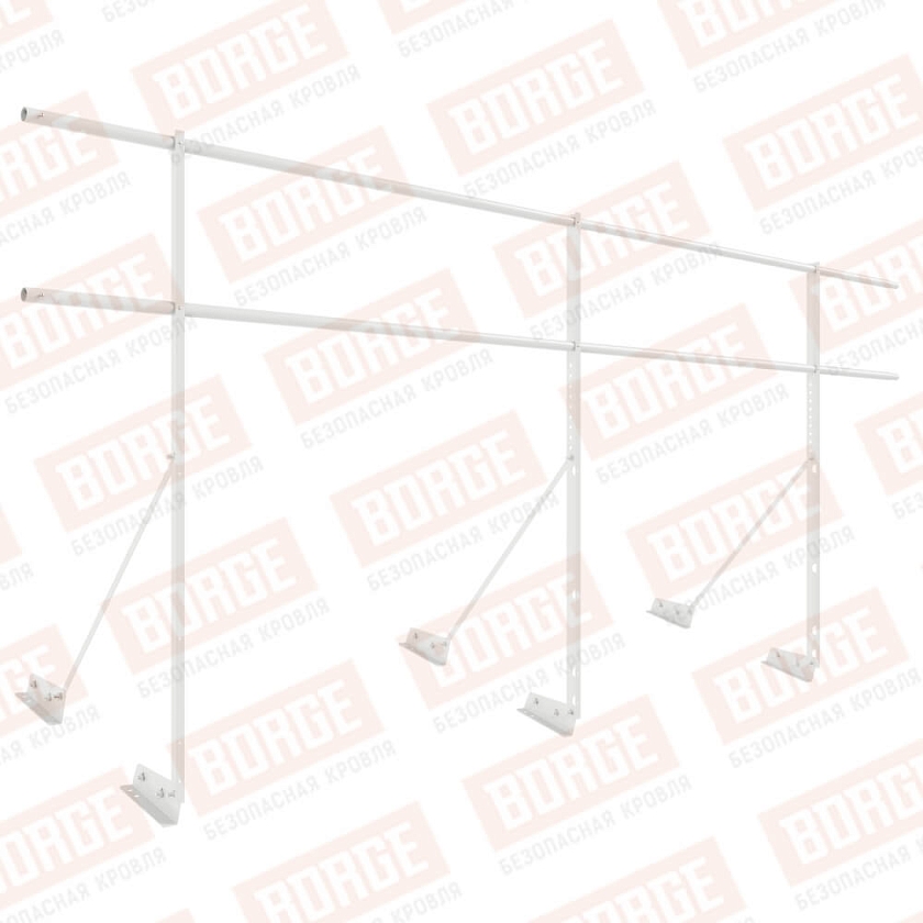 Ограждение декоративное NewLine H-120см, 3м, для фальцевой кровли, сигнально-белый (RAL 9003)