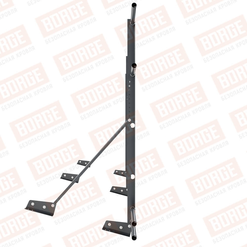 Ограждение декоративное NewLine H-120см, 3м, для фальц. кров., антрацитово-серый (RAL 7016), с двумя доп. трубами