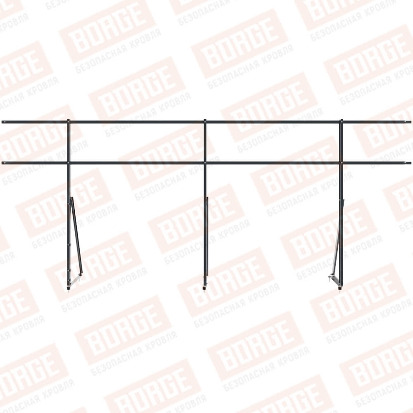 Ограждение кровельное Русский Рубеж H-120см, 3м, антрацитово-серый (RAL 7016)