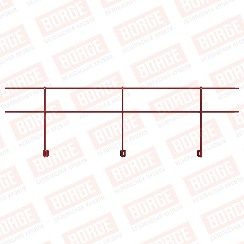 Ограждение парапетное NewLine H-90см, 3м, коричнево-красный (RAL 3011)