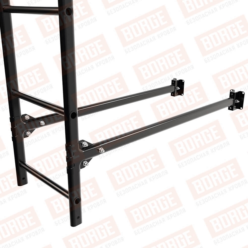 Комплект лестница фасадная BORGE (нижняя секция), 2,7м, чёрный (RAL 9005 matt)