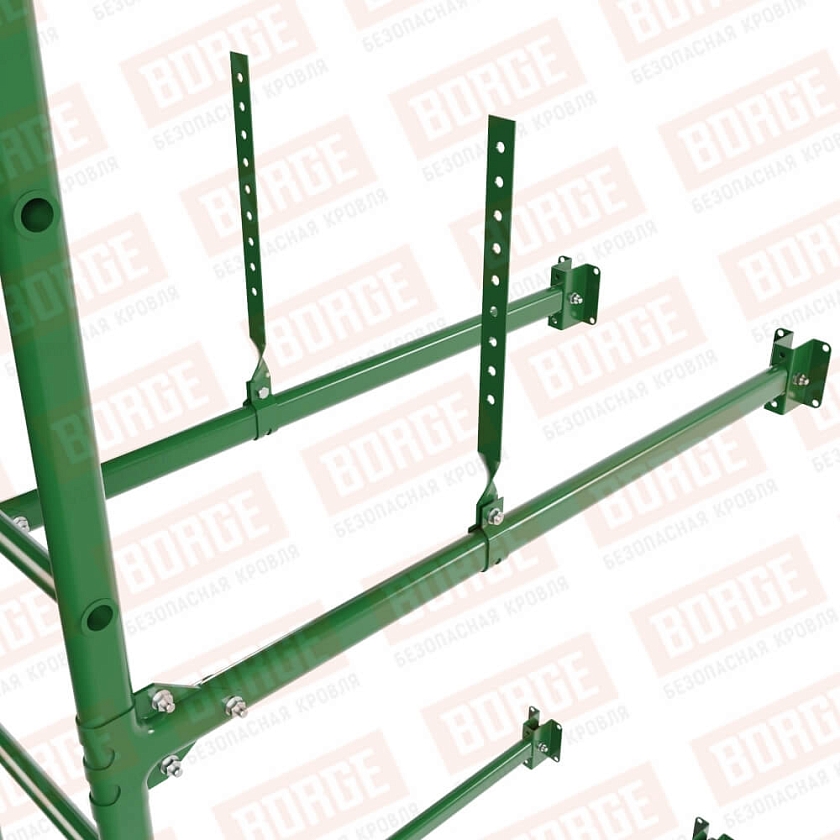 Комплект лестница фасадная BORGE (верхняя секция), 2,7м, лиственно-зеленый (RAL 6002)