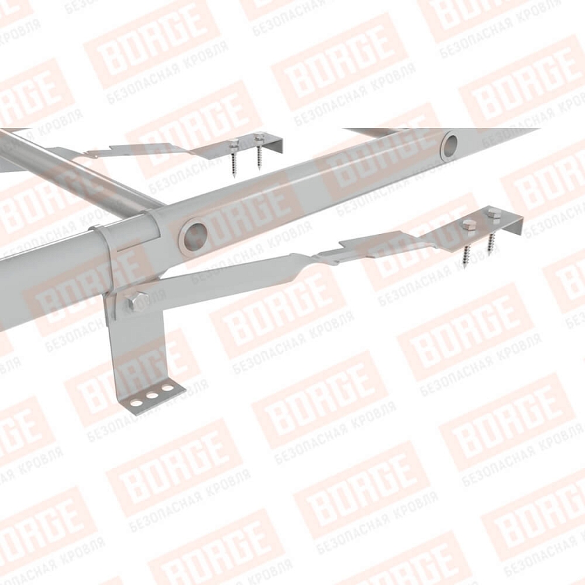 Комплект лестница кровельная BORGE 2,7м, для штучной черепицы, бело-алюминиевый (RAL 9006)